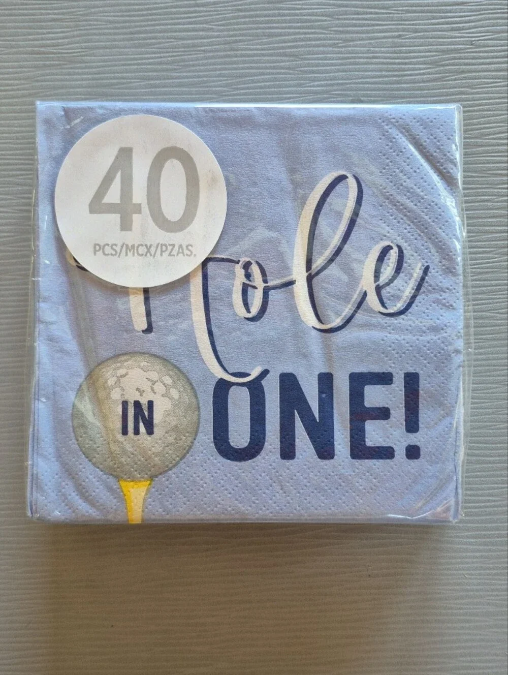 Hole In One! Golf Party Napkins - Light Blue 4 pks NWT